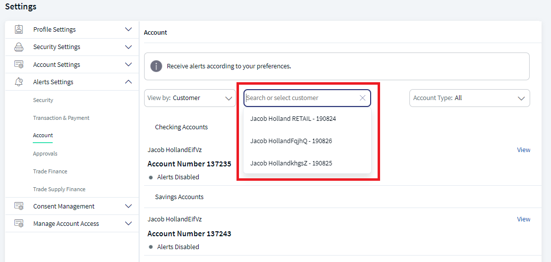 Multi-Customer ID with less or more than 10 accounts